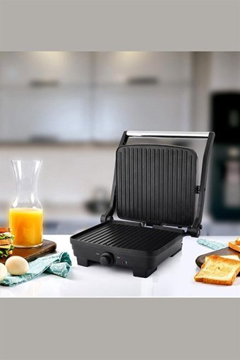 Schafer Smart Grill 4 Dilim Döküm 1800 W Izgara Siyah Tost Makinesi
