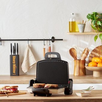 Homend 1337H 4 Dilim Döküm Çıkarılabilir Plaka 1800 W Izgara Bej Tost Makinesi
