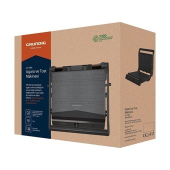 Grundig CG 7981 6 Dilim Kaplama Çıkarılabilir Plaka 2000 W Izgara Antrasit Tost Makinesi