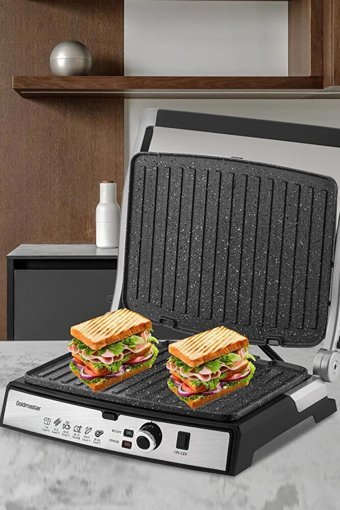 Goldmaster Gralux 4 Dilim Granit Çıkarılabilir Plaka 2000 W Izgara Siyah Tost Makinesi
