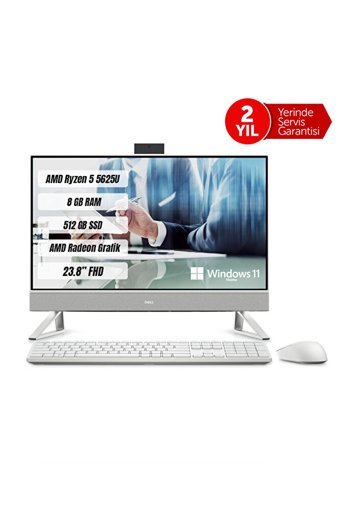 Dell Inspiron 5415 AMD Radeon Graphics AMD Ryzen 5 5625U 8 GB Ram DDR4 512 GB SSD 23.8 inç Full HD Windows 11 Home All in One Bilgisayar