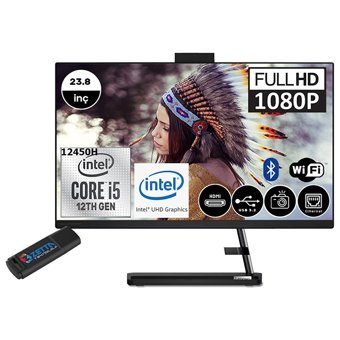 Lenovo IdeaCentre AIO 3 F0GH00TJTXF02 Intel UHD Graphics Intel Core i5 12450H 8 GB Ram DDR4 512 GB SSD 23.8 inç Full HD FreeDos All in One Bilgisayar