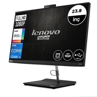 Lenovo ThinkCentre Neo 30A U12B0002CTX23 Intel Iris Xe Graphics Intel Core i5 1240P 64 GB Ram DDR4 2 TB SSD 23.8 inç Full HD FreeDos All in One Bilgisayar