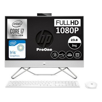 HP 6D386EAWP07 Intel Iris Xe Graphics Intel Core i7 1255U 32 GB Ram DDR4 512 GB SSD 23.8 inç Full HD Windows 11 Pro All in One Bilgisayar