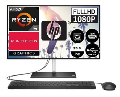 HP 6G253EA10 AMD Radeon Graphics AMD Ryzen 5 5500U 64 GB Ram DDR4 512 GB SSD 23.8 inç Full HD FreeDos All in One Bilgisayar
