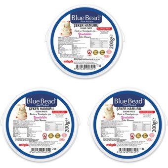 Blue Bead Koyu Mavi Şeker Hamuru 200 gr x3 Adet - 600 gr