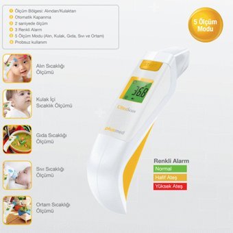 Plusmed HTD8216C Alından ve Kulaktan Temassız Tabanca Ateş Ölçer