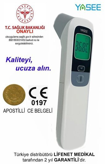 Yasee FT-100B Alından ve Kulaktan Temassız Tabanca Ateş Ölçer
