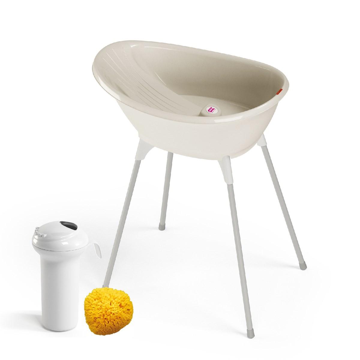 OkBaby Bella Oturaklı Ayaklı Beyaz Bebek Küveti Seti