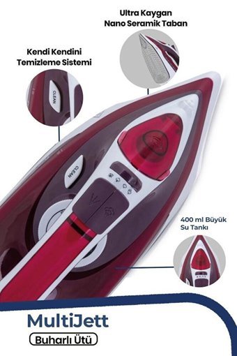 Goldmaster GM-7628 2200 W Nano Seramik Buharlı Ütü