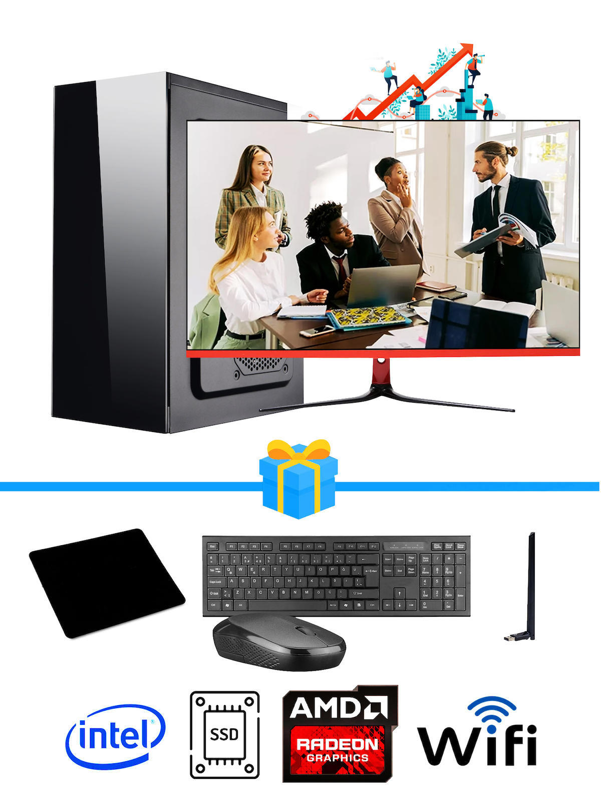 Ramtech Workforce OF510-077 Harici Radeon R5 230 Ekran Kartlı AMD Ryzen 9 i5 10400F 16 GB Ram DDR4 256 GB SSD Mid Tower
 FreeDos Masaüstü Bilgisayar