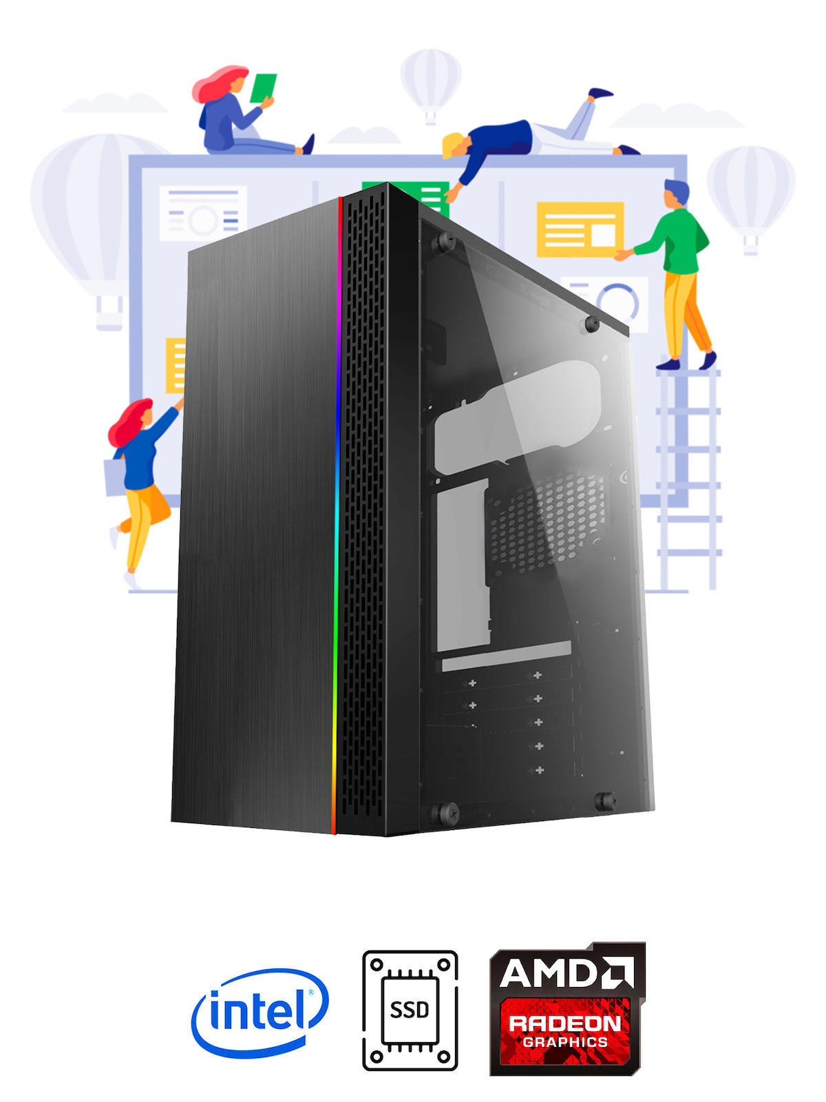 Ramtech Workforce WF306 Harici Radeon R7 240 Ekran Kartlı AMD Ryzen 9 X5660 32 GB Ram DDR3 256 GB SSD Mid Tower
 FreeDos Masaüstü Bilgisayar