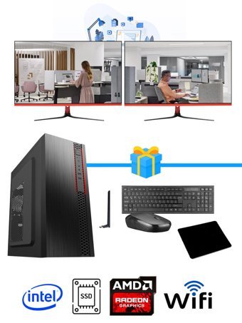 Ramtech Workforce OF310-240 Harici Radeon R5 230 Ekran Kartlı AMD Ryzen 7 i3 10100F 16 GB Ram DDR4 512 GB SSD Mid Tower
 FreeDos Masaüstü Bilgisayar