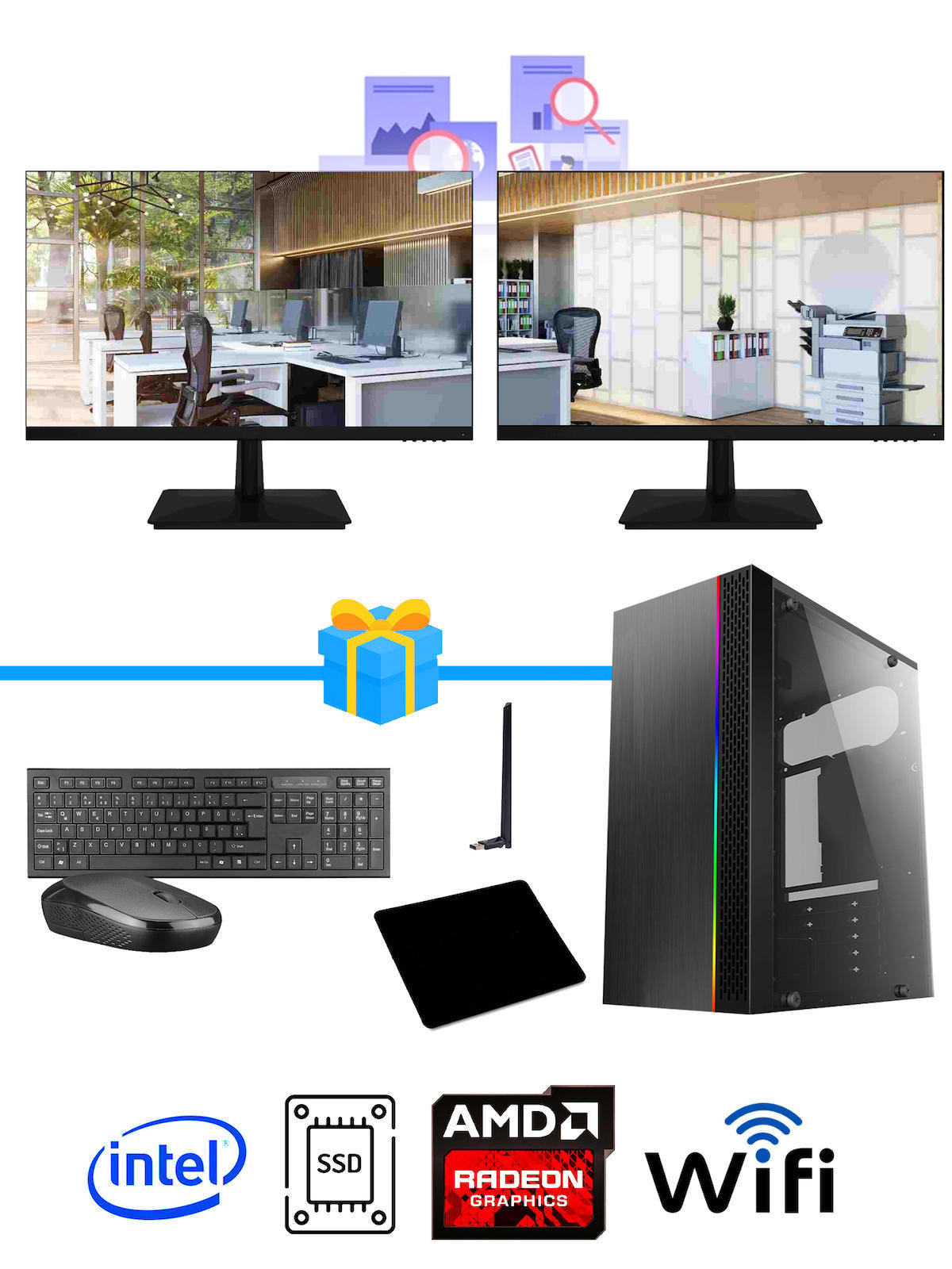 Ramtech Workforce OF310-219 Harici Radeon R5 230 Ekran Kartlı AMD Ryzen 7 i3 10100F 8 GB Ram DDR4 512 GB SSD Mid Tower
 FreeDos Masaüstü Bilgisayar