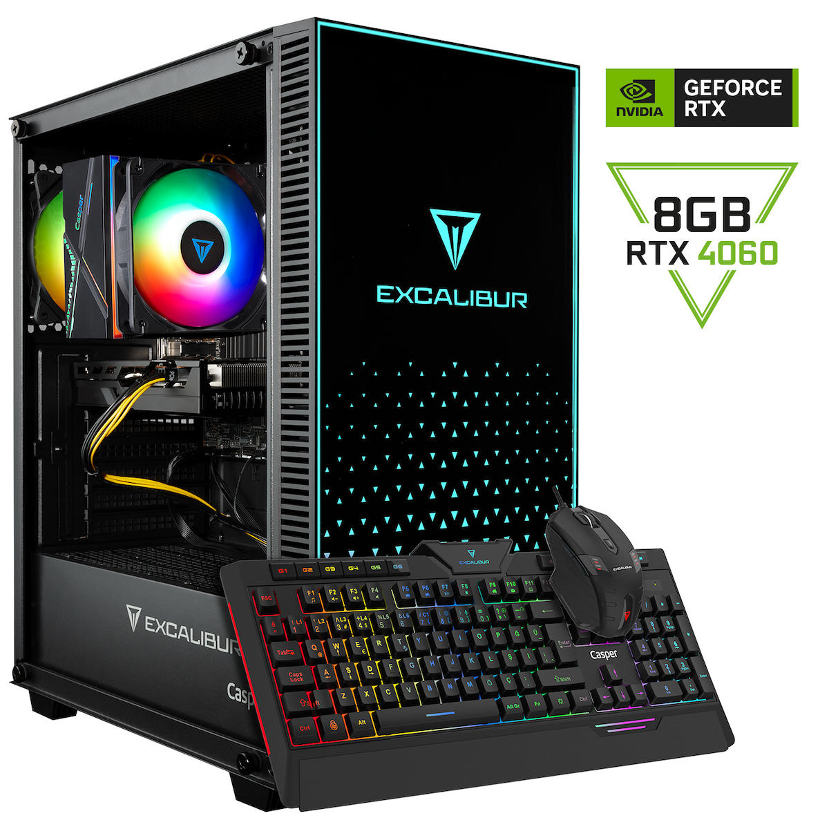 Casper Excalibur E65H.114F-BVB0X-0HD Harici GeForce RTX 4060 Ekran Kartlı AMD Ryzen 5 i5 11400F 16 GB Ram DDR4 500 GB SSD Mid Tower FreeDos Masaüstü Bilgisayar