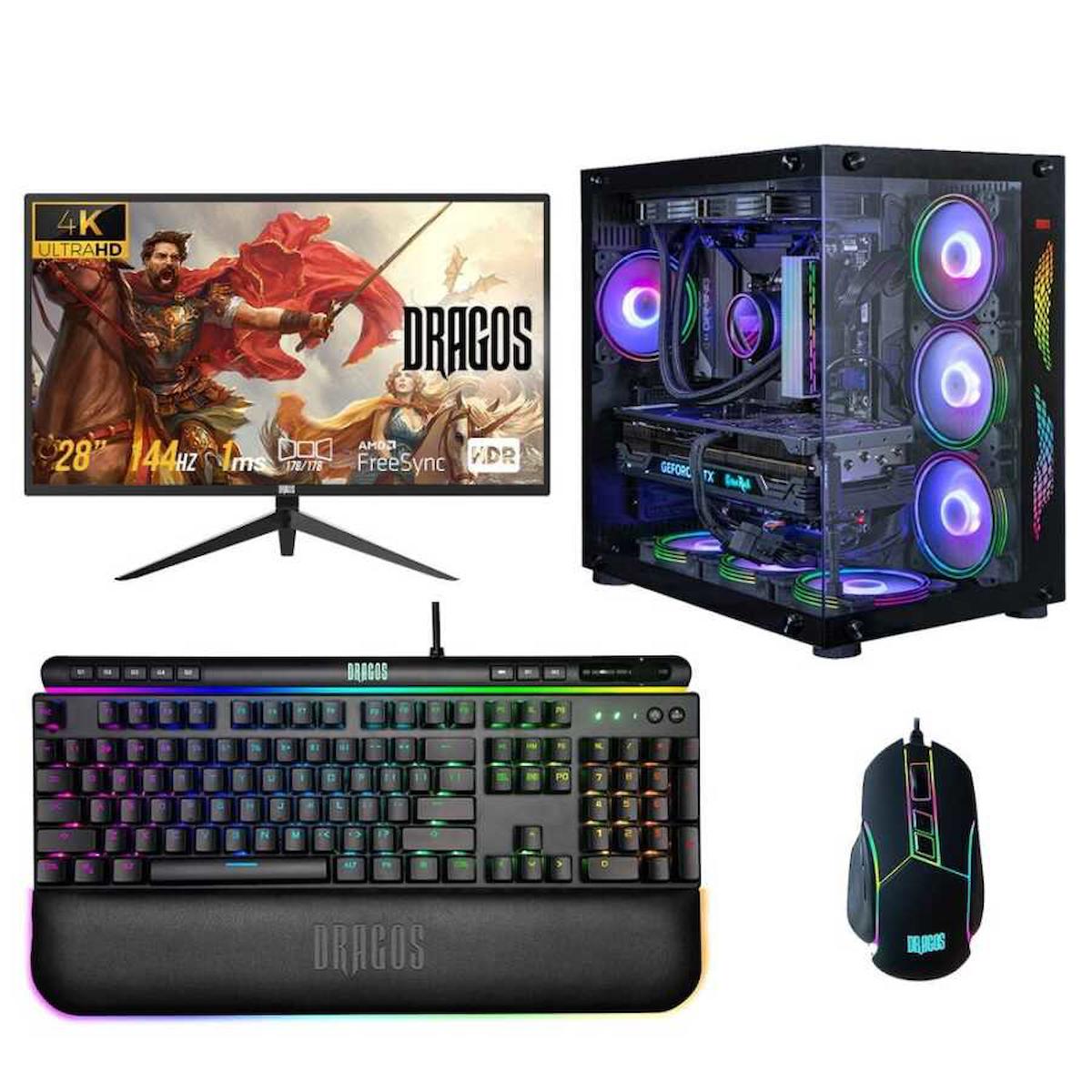 Dragos DRx2668 Harici GeForce RTX 3070 Ti Ekran Kartlı AMD Ryzen 7 i7 13700 64 GB Ram DDR4 1 TB SSD Mid Tower FreeDos Masaüstü Bilgisayar