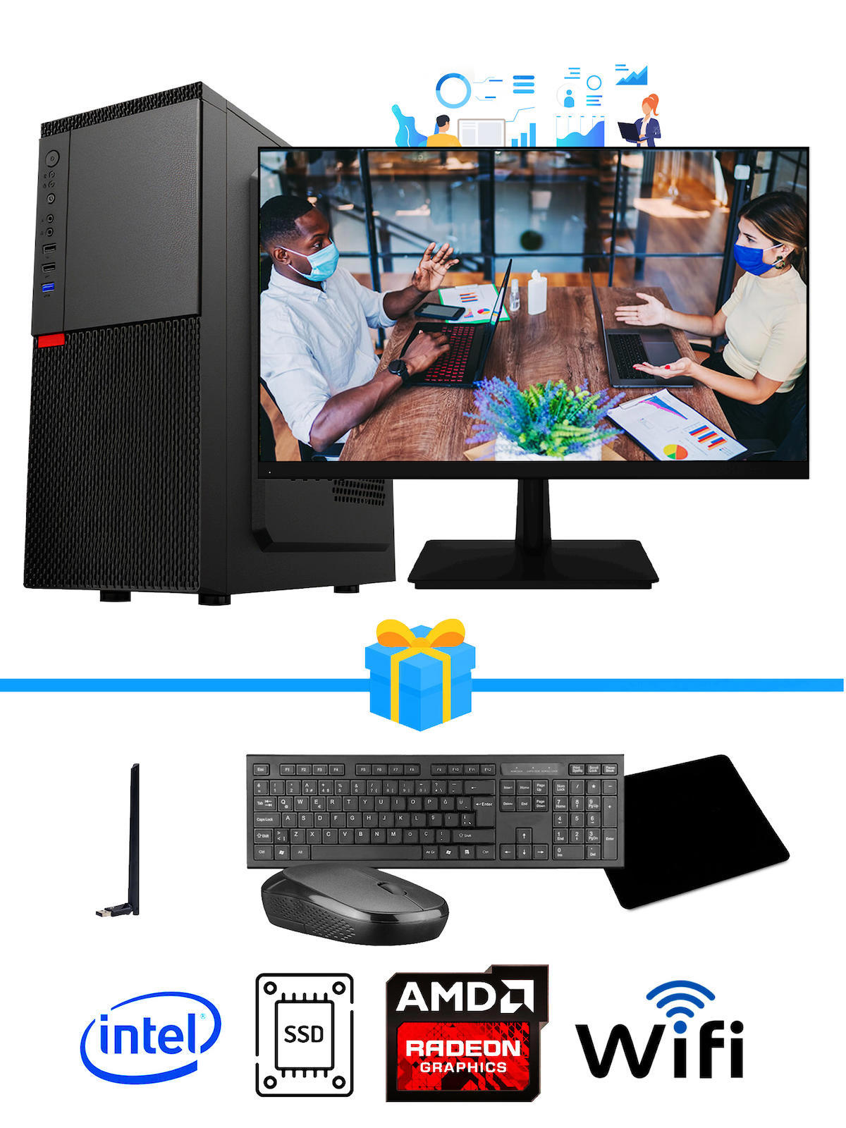 Ramtech Workforce OF510-072 Harici Radeon R5 230 Ekran Kartlı AMD Ryzen 9 i5 10400F 16 GB Ram DDR4 512 GB SSD Mid Tower
 FreeDos Masaüstü Bilgisayar