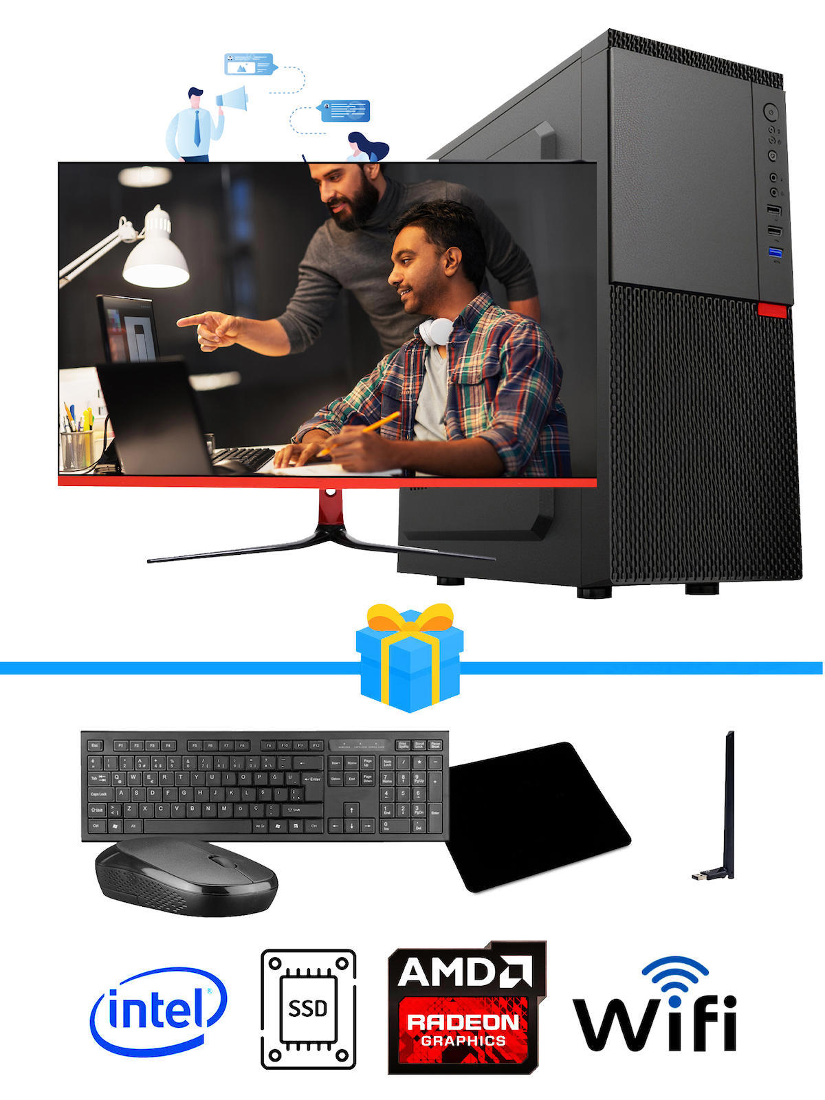 Ramtech Workforce OF510-078 Harici Radeon R5 230 Ekran Kartlı AMD Ryzen 9 i5 10400F 16 GB Ram DDR4 512 GB SSD Mid Tower
 FreeDos Masaüstü Bilgisayar