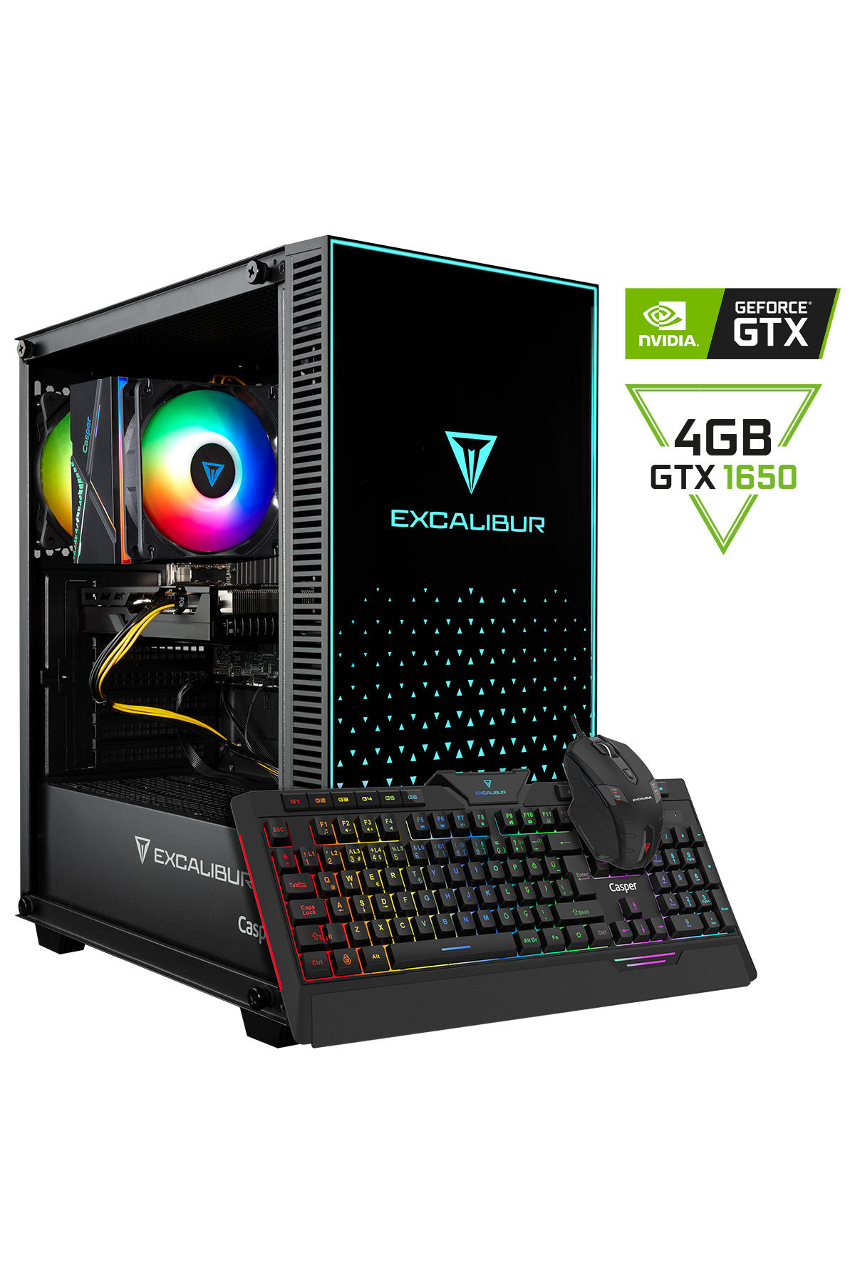 Casper Excalibur E65H.124F-BVH0X-0HC Harici GeForce GTX 1650 Ekran Kartlı AMD Ryzen 5 i5-12400F 16 GB Ram DDR4 500 GB SSD Mid Tower FreeDos Masaüstü Bilgisayar