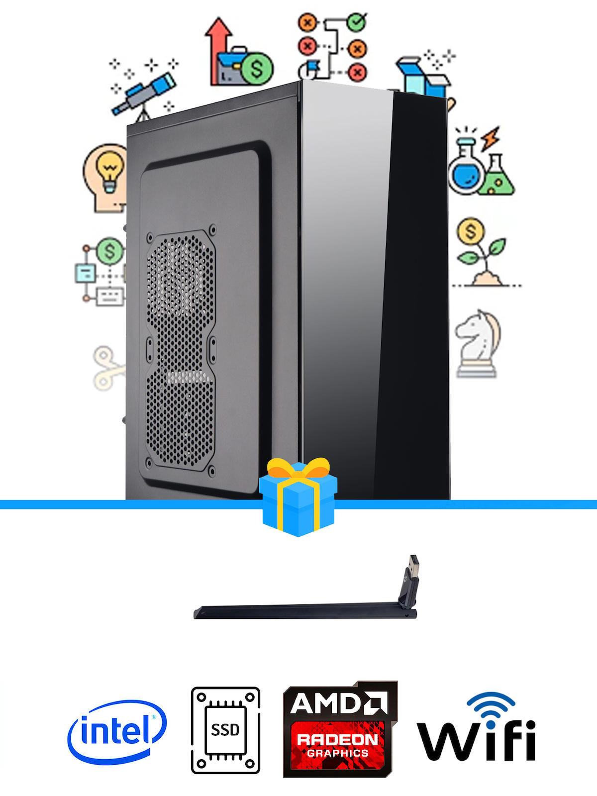 Ramtech Workforce OF510-003 Harici Radeon R5 230 Ekran Kartlı AMD Ryzen 9 i5 10400F 8 GB Ram DDR4 512 GB SSD Mid Tower
 FreeDos Masaüstü Bilgisayar