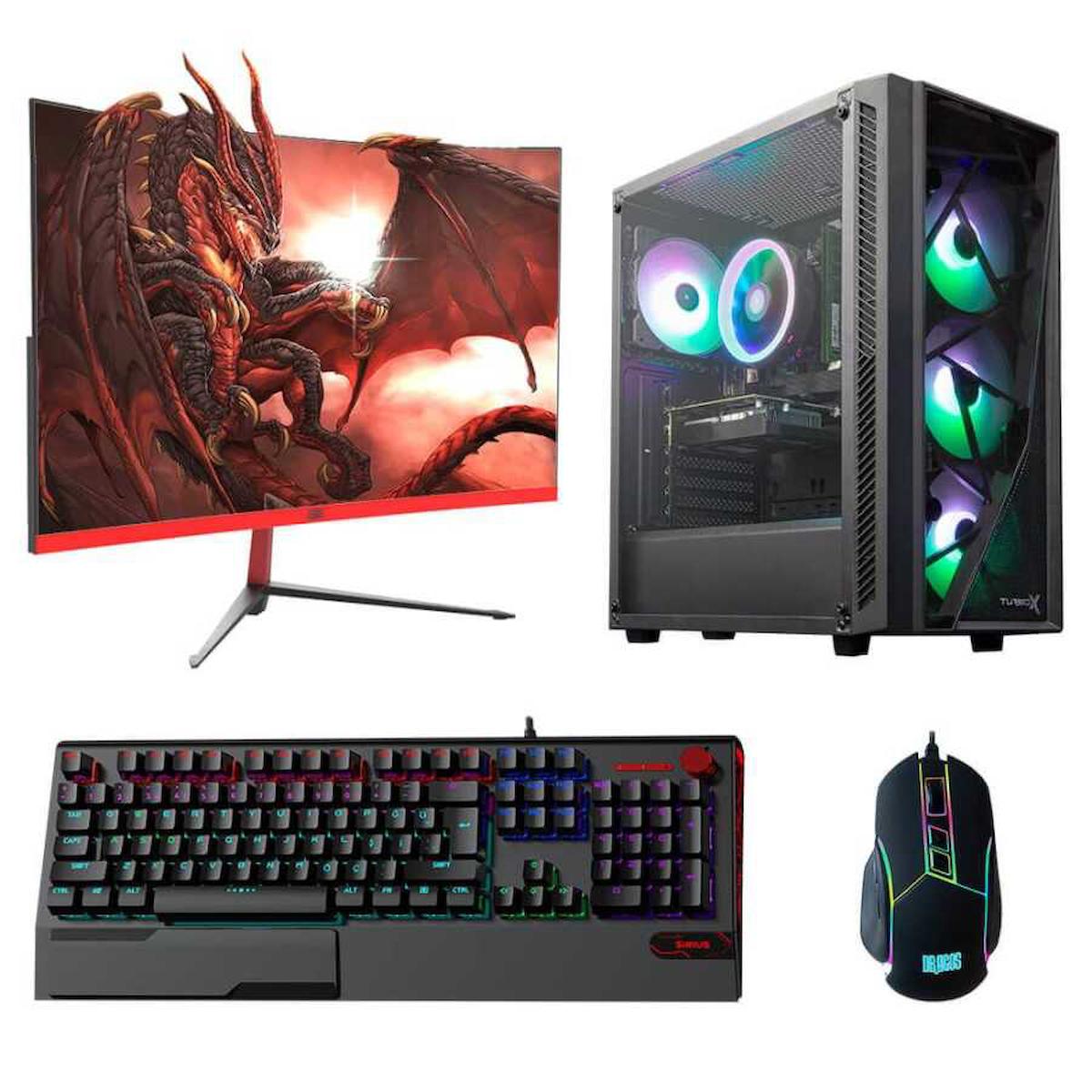 Dragos DRx2628 Harici RX 6600 Ekran Kartlı AMD Ryzen 7 5500 32 GB Ram DDR4 512 GB SSD Mid Tower FreeDos Masaüstü Bilgisayar