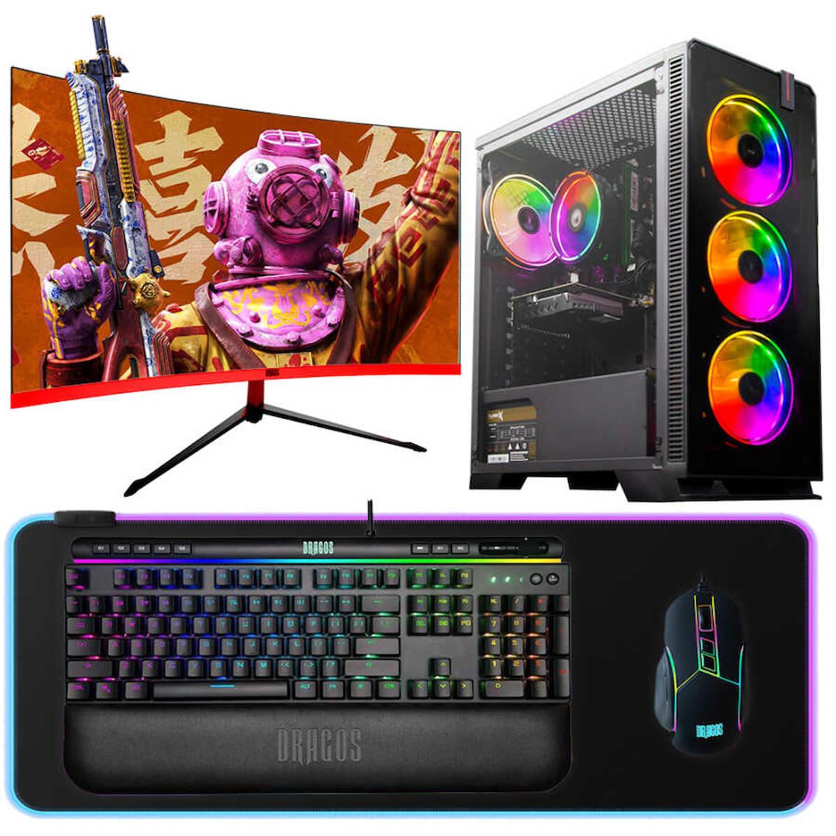 Dragos DRx4554 Harici GeForce GTX 1660 Ekran Kartlı AMD Ryzen 5 i5 10400F 16 GB Ram DDR4 512 GB SSD Mid Tower FreeDos Masaüstü Bilgisayar