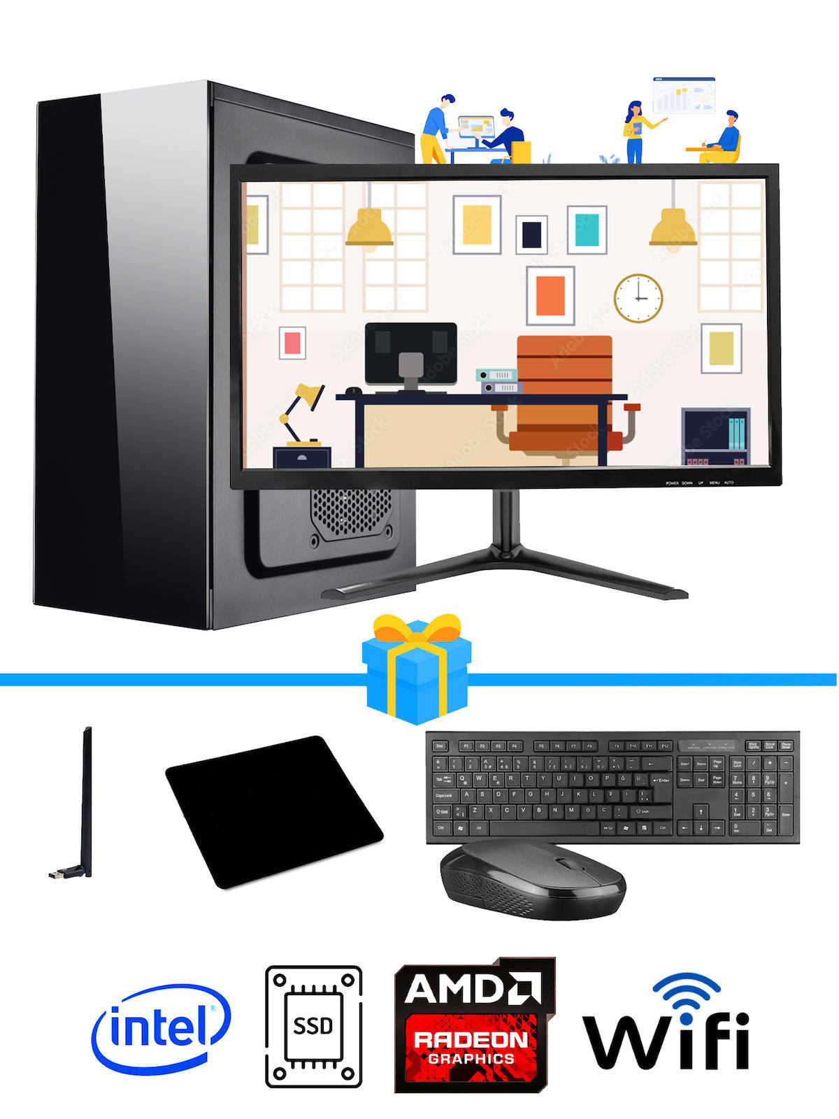 Ramtech Workforce OF310-161 Harici Radeon R5 230 Ekran Kartlı AMD Ryzen 7 i3 10100F 16 GB Ram DDR4 256 GB SSD Mid Tower
 FreeDos Masaüstü Bilgisayar