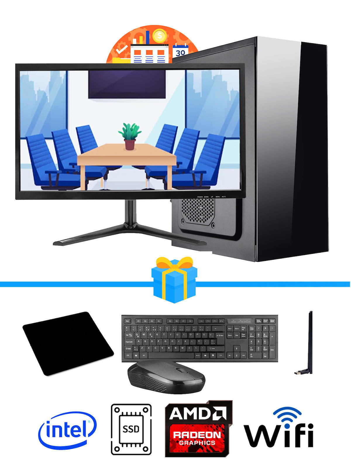 Ramtech Workforce OF710-275 Harici Radeon R5 230 Ekran Kartlı AMD Ryzen 9 i7-10700F 16 GB Ram DDR4 256 GB SSD Mid Tower
 FreeDos Masaüstü Bilgisayar