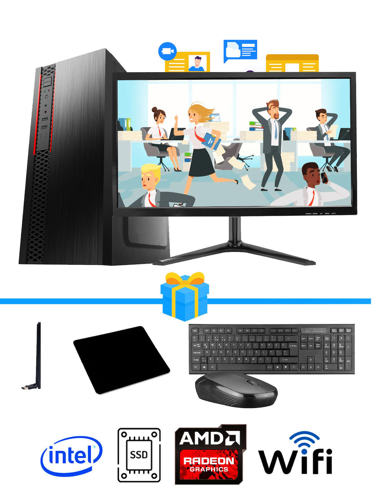 Ramtech Workforce OF310-152 Harici Radeon R5 230 Ekran Kartlı AMD Ryzen 7 i3 10100F 8 GB Ram DDR4 256 GB SSD Mid Tower
 FreeDos Masaüstü Bilgisayar