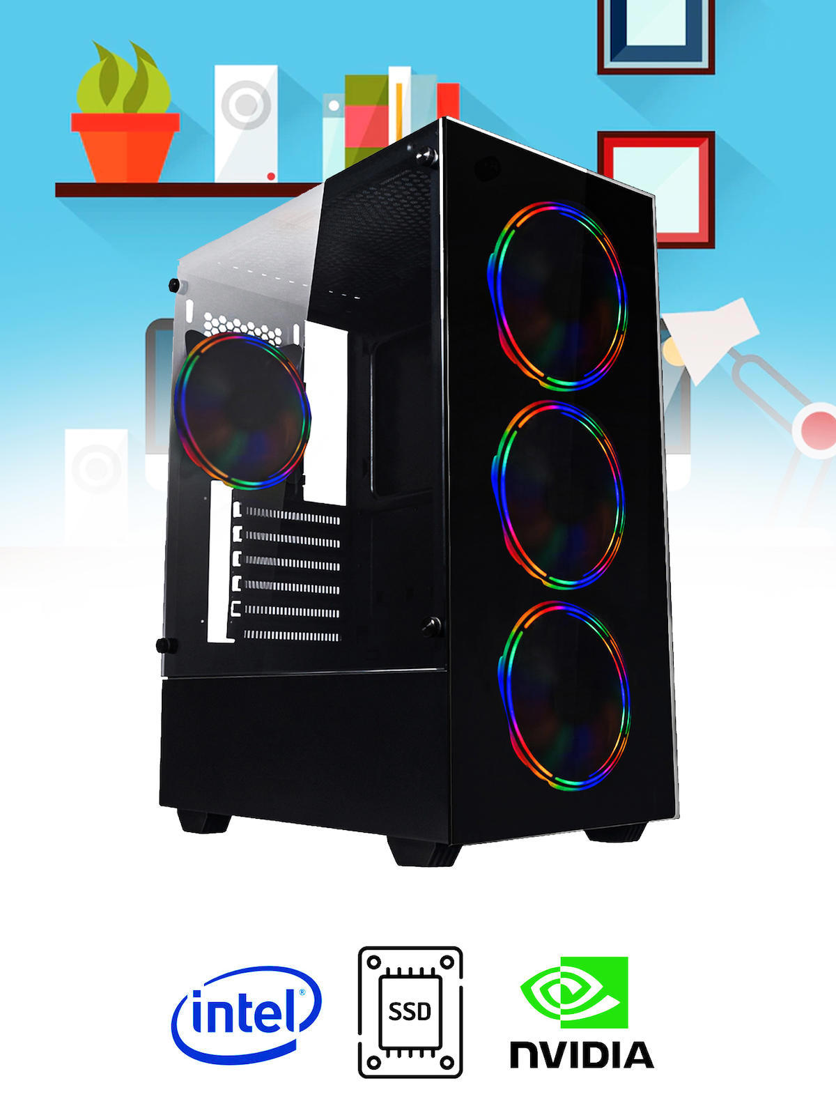 Ramtech Workforce WF363 AMD Ryzen 9 E5 2650 v2 32 GB Ram DDR4 256 GB SSD Mid Tower
 FreeDos Masaüstü Bilgisayar