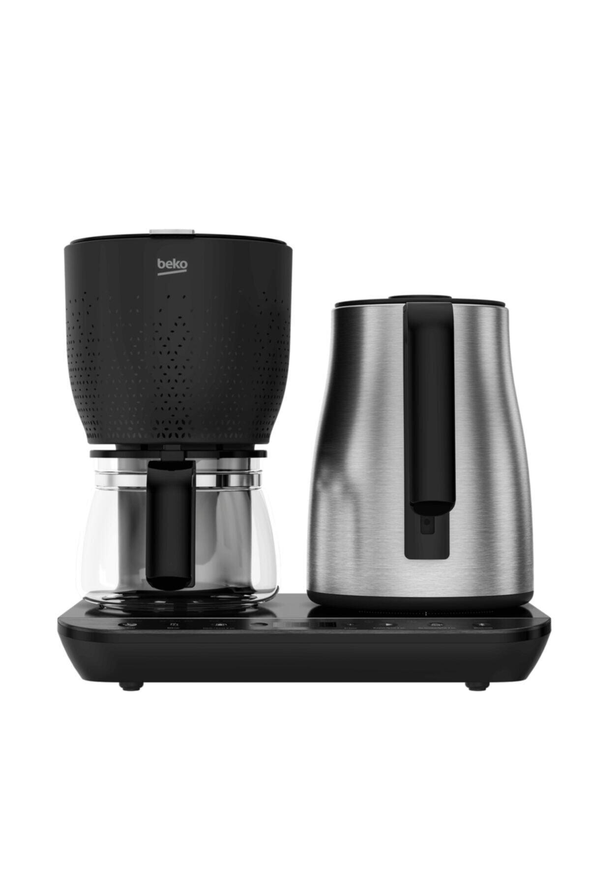 Beko CM 8058 Otomatik Cam Demlikli 1800 W Işıklı Paslanmaz Çelik Inox Siyah Çay Makinesi