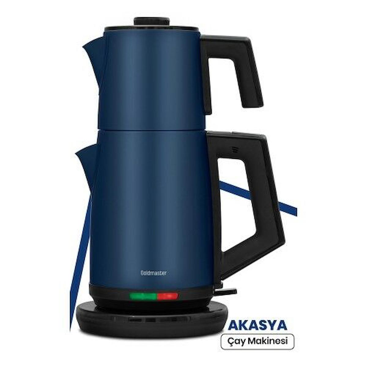 Goldmaster GM 7344EM Otomatik Paslanmaz Çelik Demlikli 2200 W Işıklı Paslanmaz Çelik Inox Çay Makinesi
