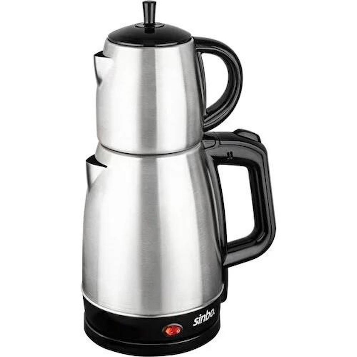 Sinbo STM 5845 Otomatik Paslanmaz Çelik Demlikli 2200 W Işıklı Paslanmaz Çelik Inox Çay Makinesi