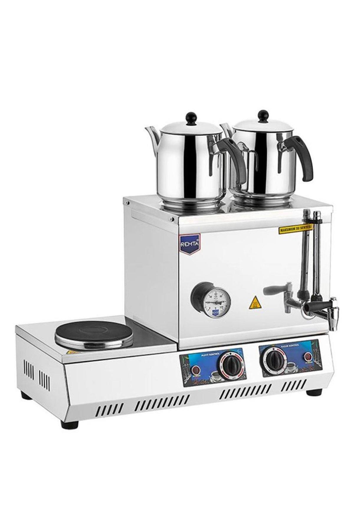 Remta K34 Otomatik Paslanmaz Çelik Demlikli 2000 W Işıklı Paslanmaz Çelik Inox Çay Makinesi