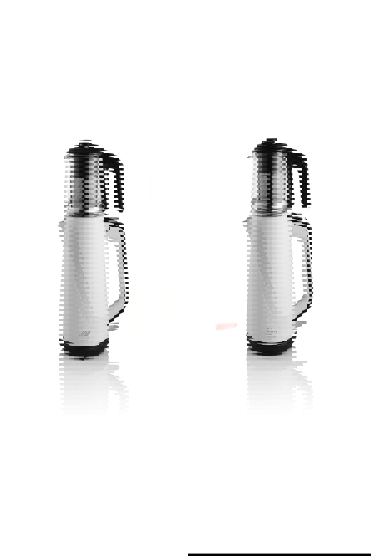 Arzum AR3089-B Otomatik Cam Demlikli 1650 W Işıklı Cam Beyaz Çay Makinesi