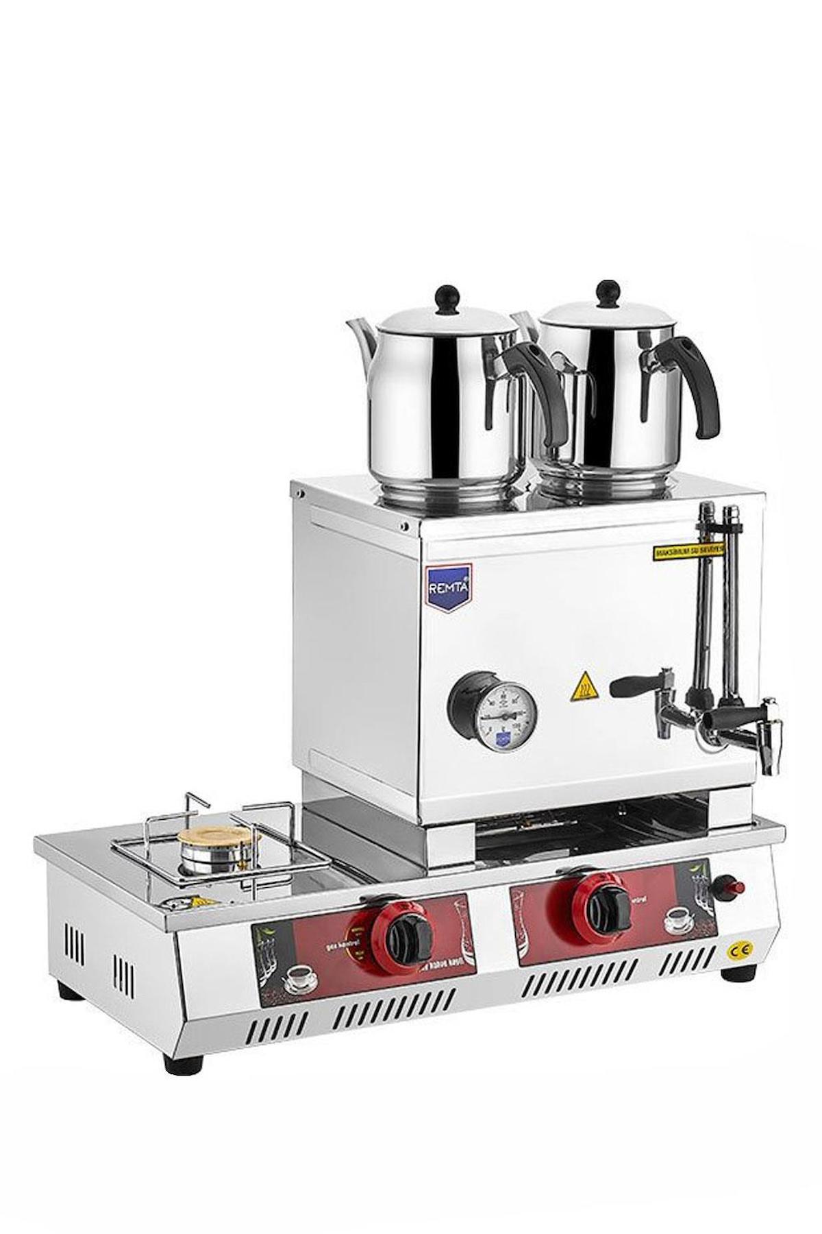 Remta N11 Otomatik Paslanmaz Çelik Demlikli 2000 W Işıklı Paslanmaz Çelik Inox Çay Makinesi