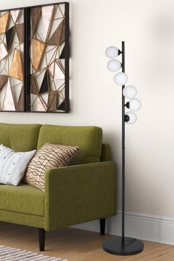 Vinner Roche Modern 6'lı Metal Tek Ayaklı Top Lambader Beyaz