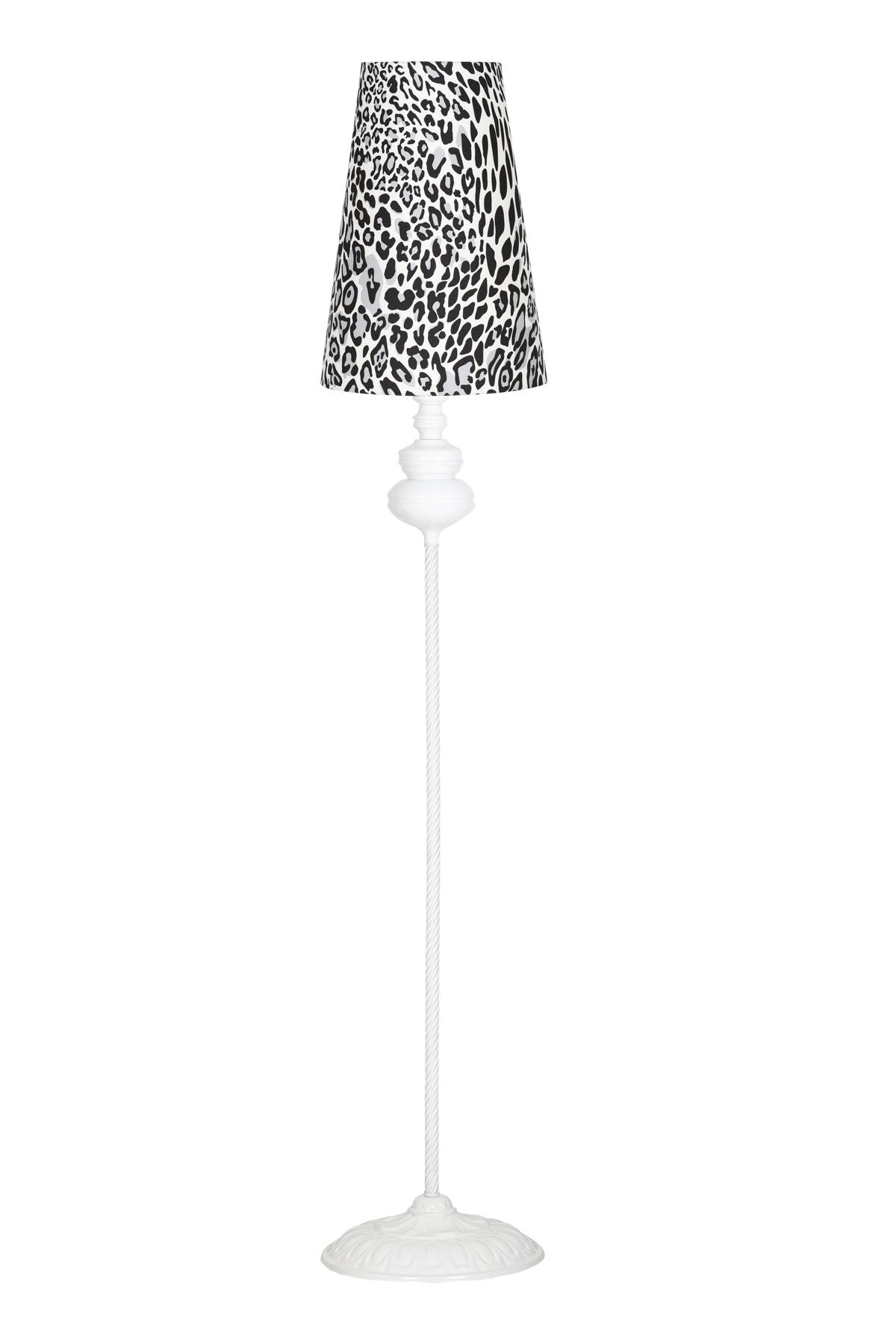 Vinner Munch Neo Modern Tekli Metal Tek Ayaklı Şapka Lambader Leopar Desenli