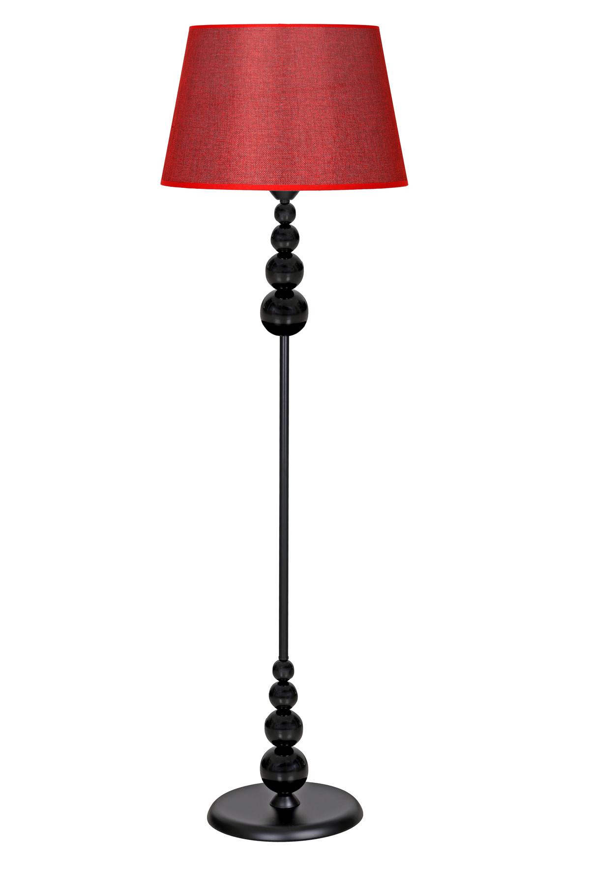 Vinner Prag Modern Tekli Metal Tek Ayaklı Şapka Lambader Hasır - Kırmızı