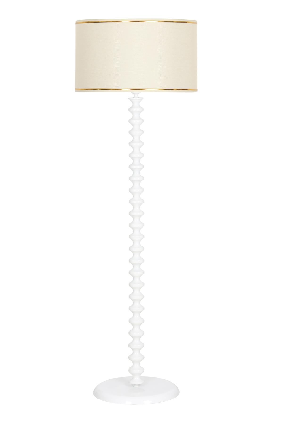 Vinner Jasmine Series LM-5804 Modern Tekli Metal Tek Ayaklı Silindir Lambader Krem