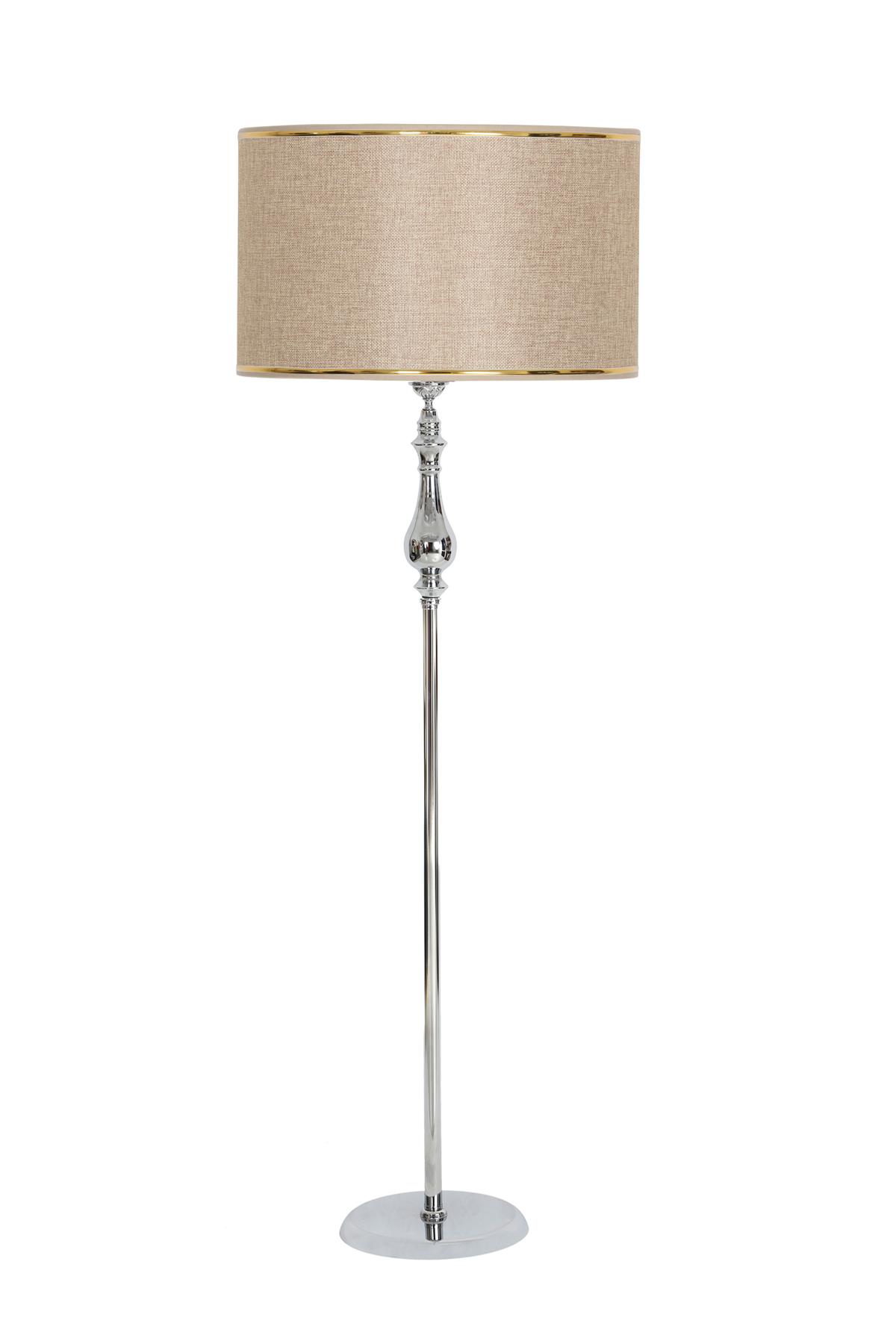Vinner Solid Modern Tekli Metal Tek Ayaklı Silindir Lambader Kum Beji
