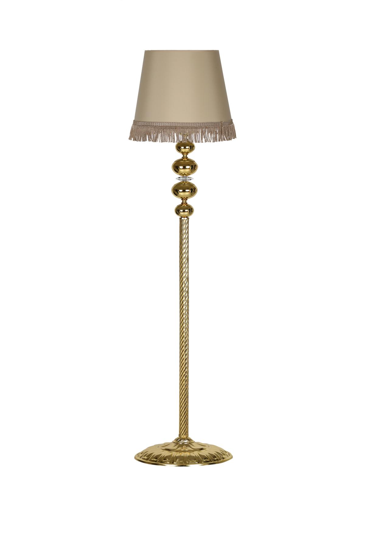 Vinner Gold Burgulu 4'lü Küre Kristal Vintage Tekli Metal Tek Ayaklı Şapka Lambader Altın