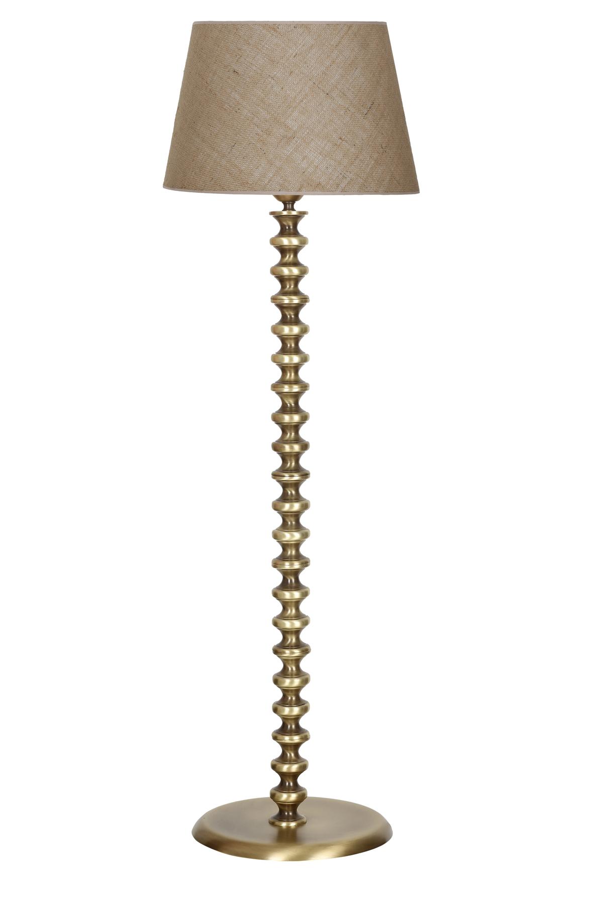 Vinner Jasmine Series 5802 Eskitme Tekli Metal Tek Ayaklı Şapka Lambader Kahverengi