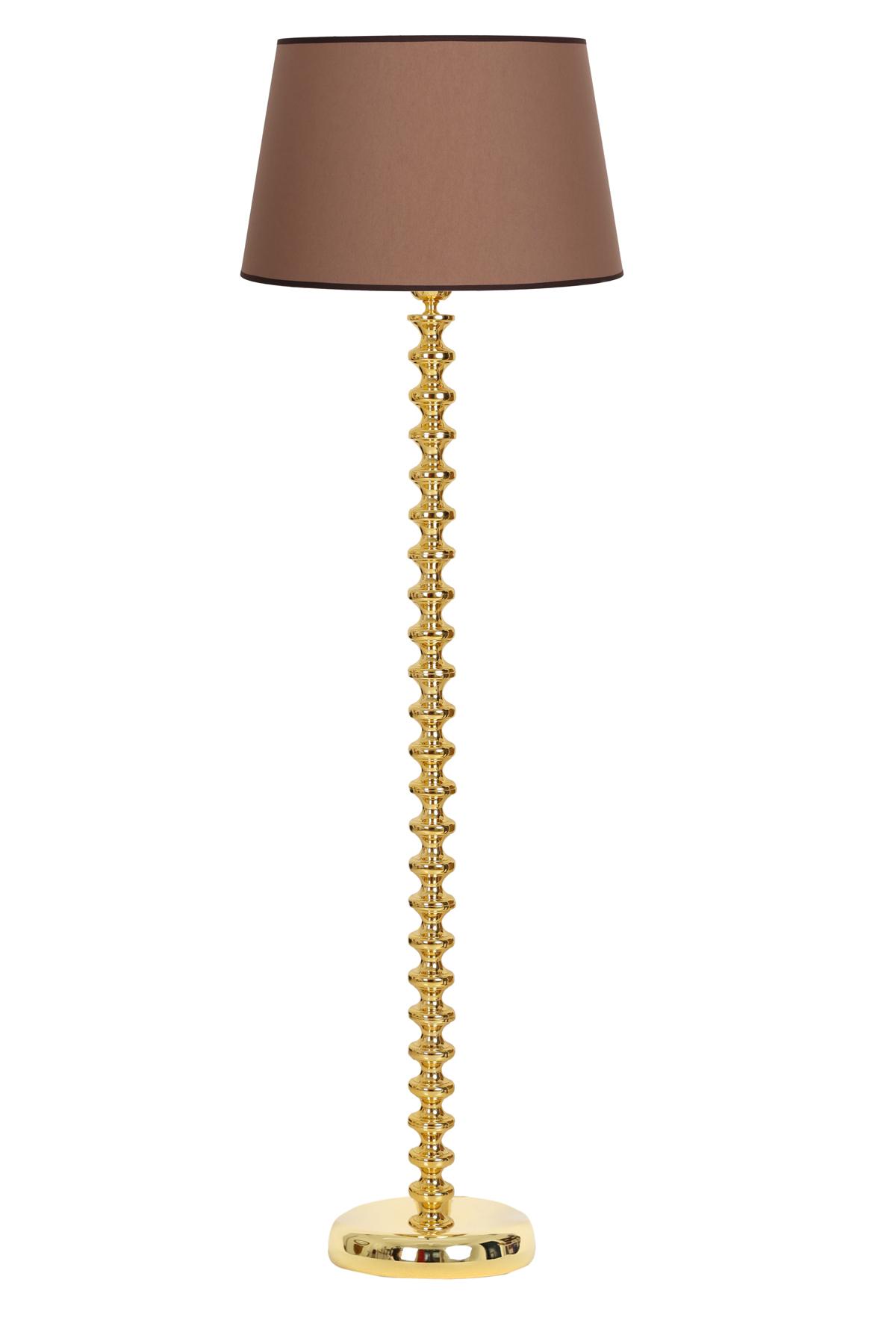 Vinner Jasmine Series 5802 Modern Tekli Metal Tek Ayaklı Şapka Lambader Sütlü Kahverengi