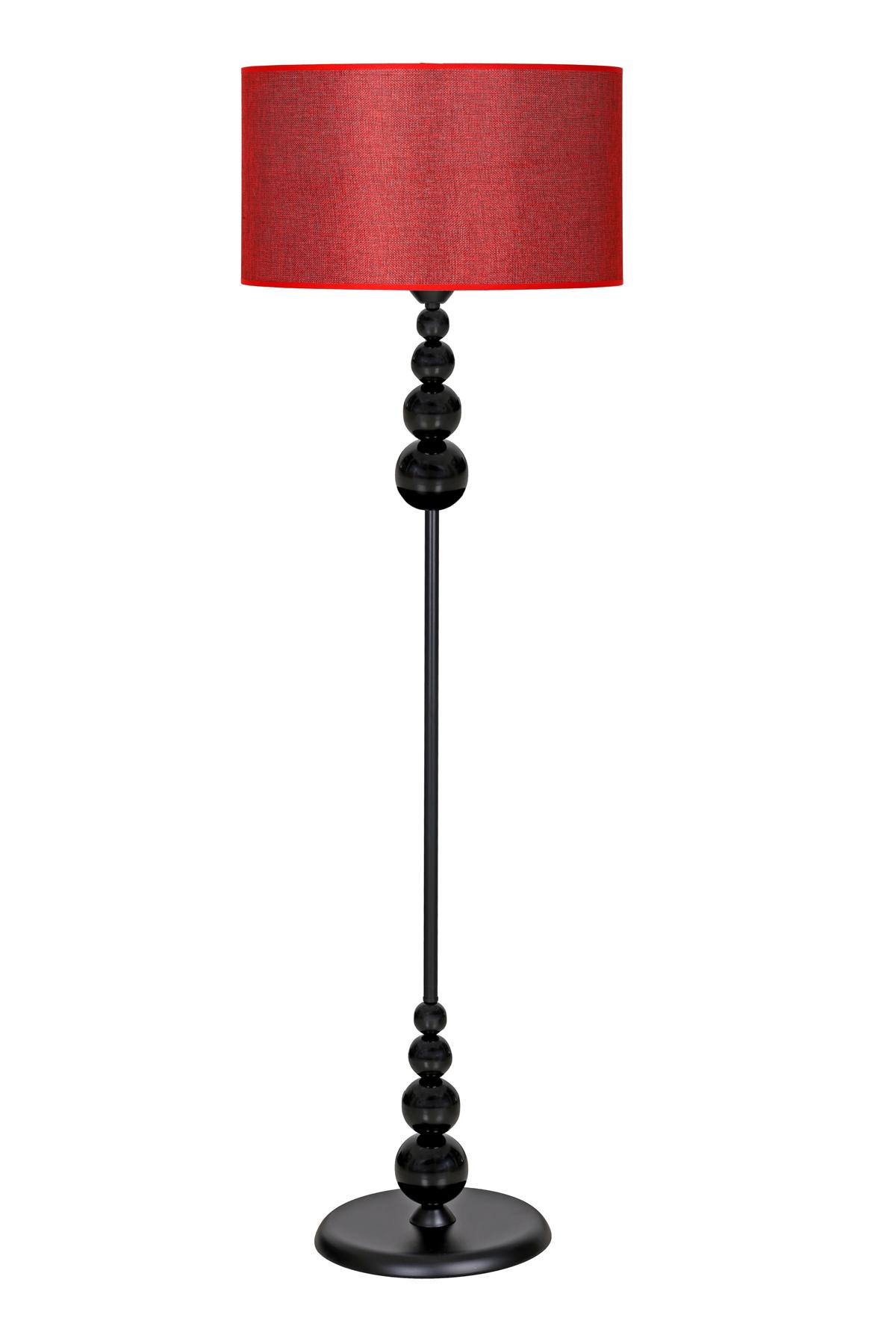Vinner Prag Modern Tekli Metal Tek Ayaklı Silindir Lambader Kırmızı