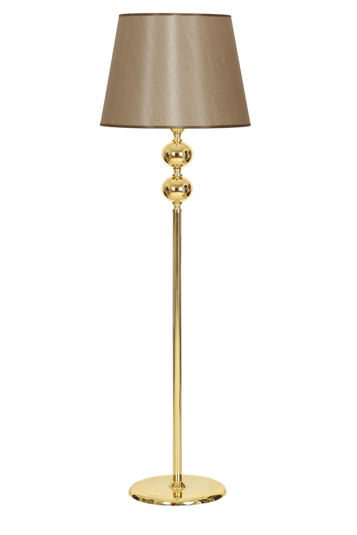 Vinner Gold Kaplama Çift Küre Modern Tekli Metal Tek Ayaklı Şapka Lambader Vizon
