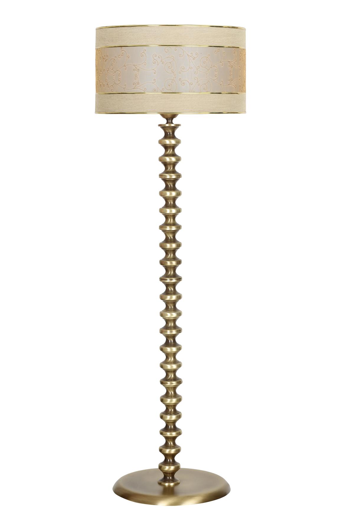 Vinner Jasmine Series 5802 Eskitme Tekli Metal Tek Ayaklı Silindir Lambader Krem