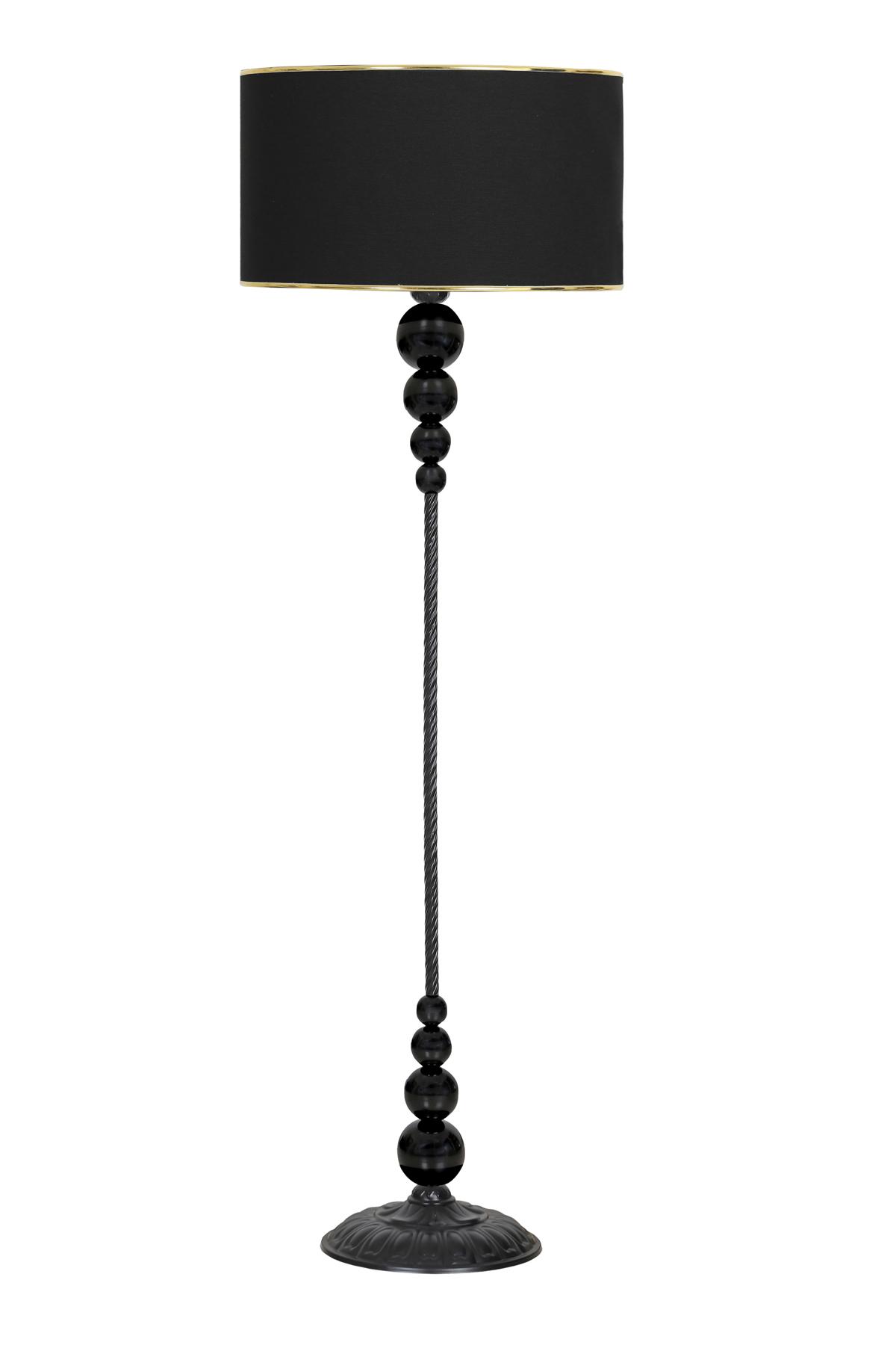 Vinner Caracas Modern Tekli Metal Tek Ayaklı Silindir Lambader Siyah