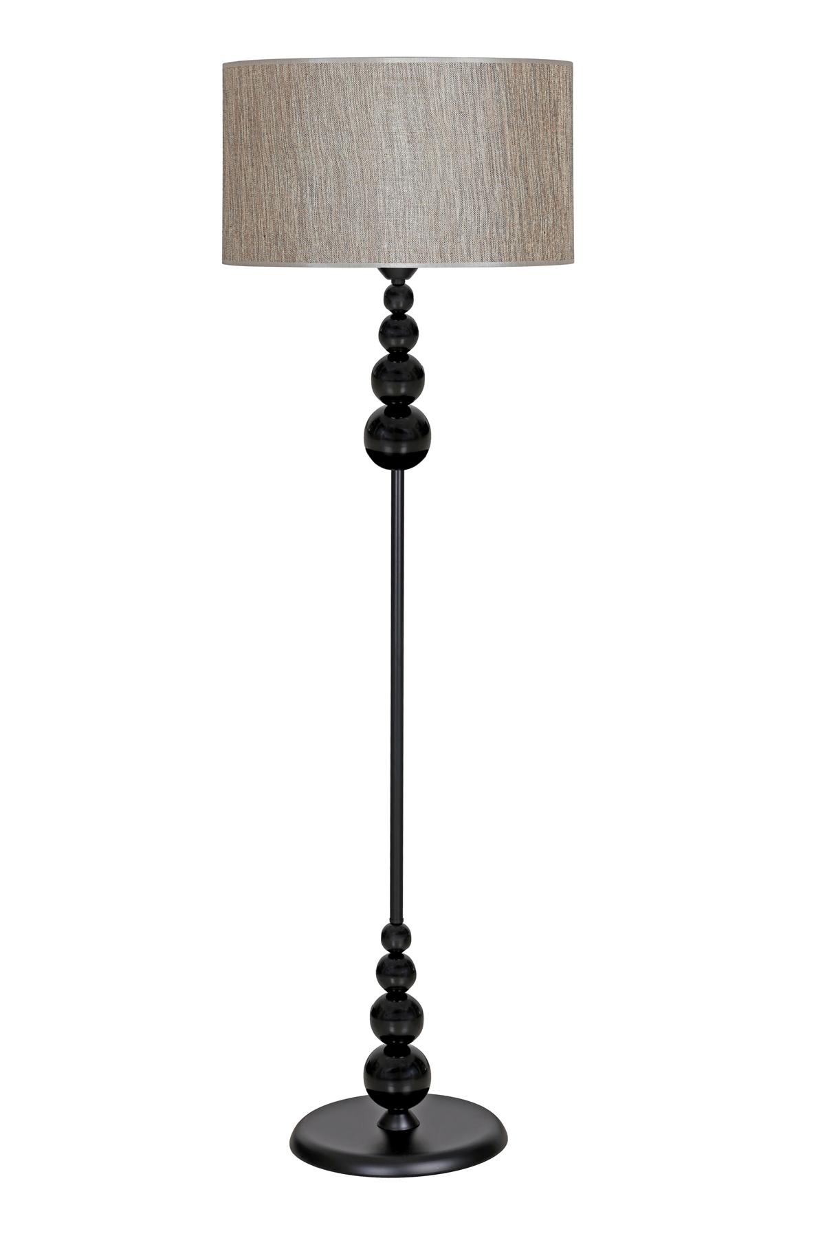 Vinner Prag Modern Tekli Metal Tek Ayaklı Silindir Lambader Yaldızlı Gri