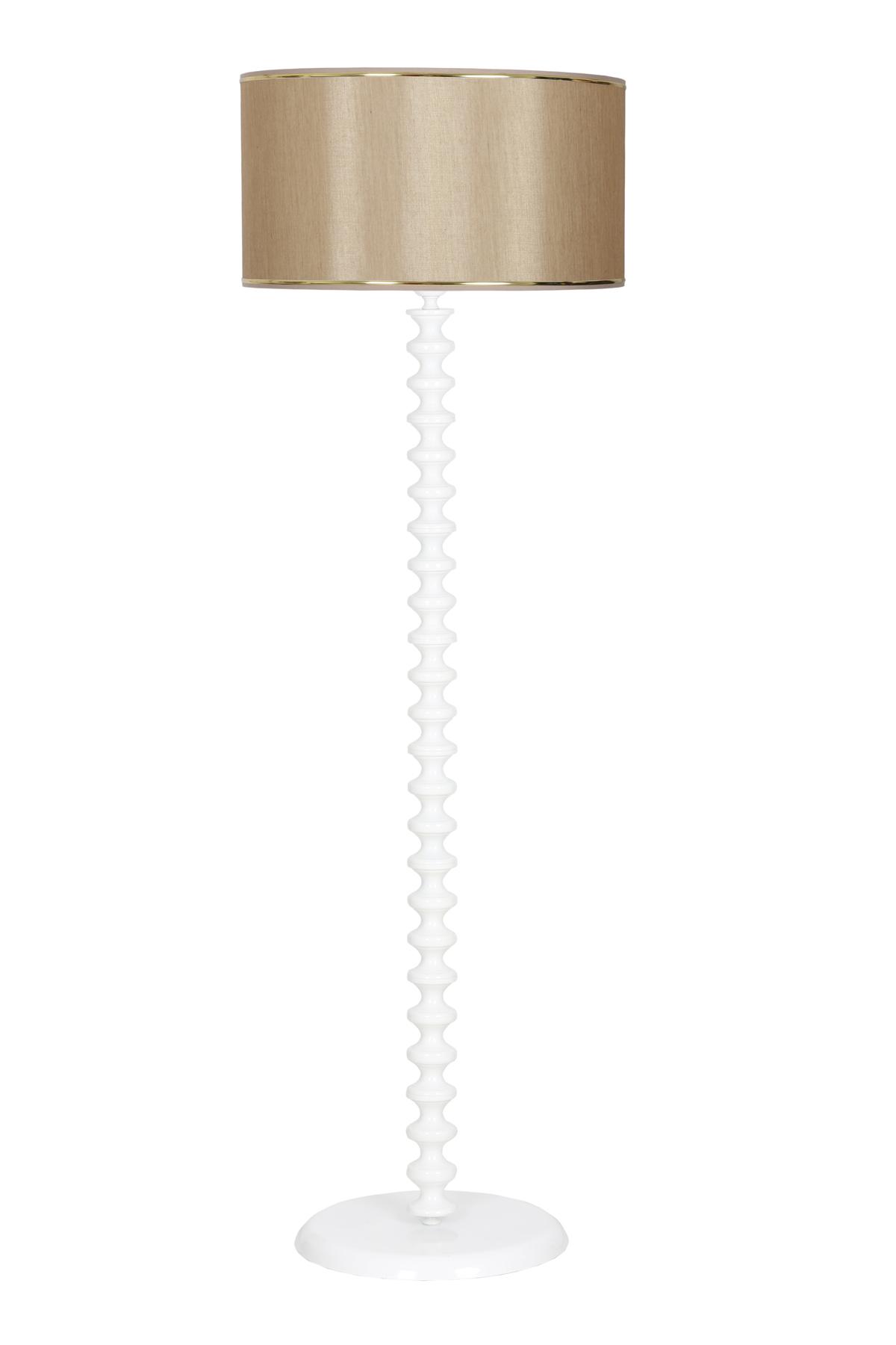 Vinner Jasmine Series LM-5804 Modern Tekli Metal Tek Ayaklı Silindir Lambader Vizon